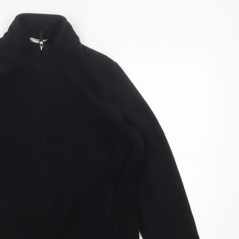 Marks and Spencer Women Black UK 16 Fleece Full Zip Jacket Pockets