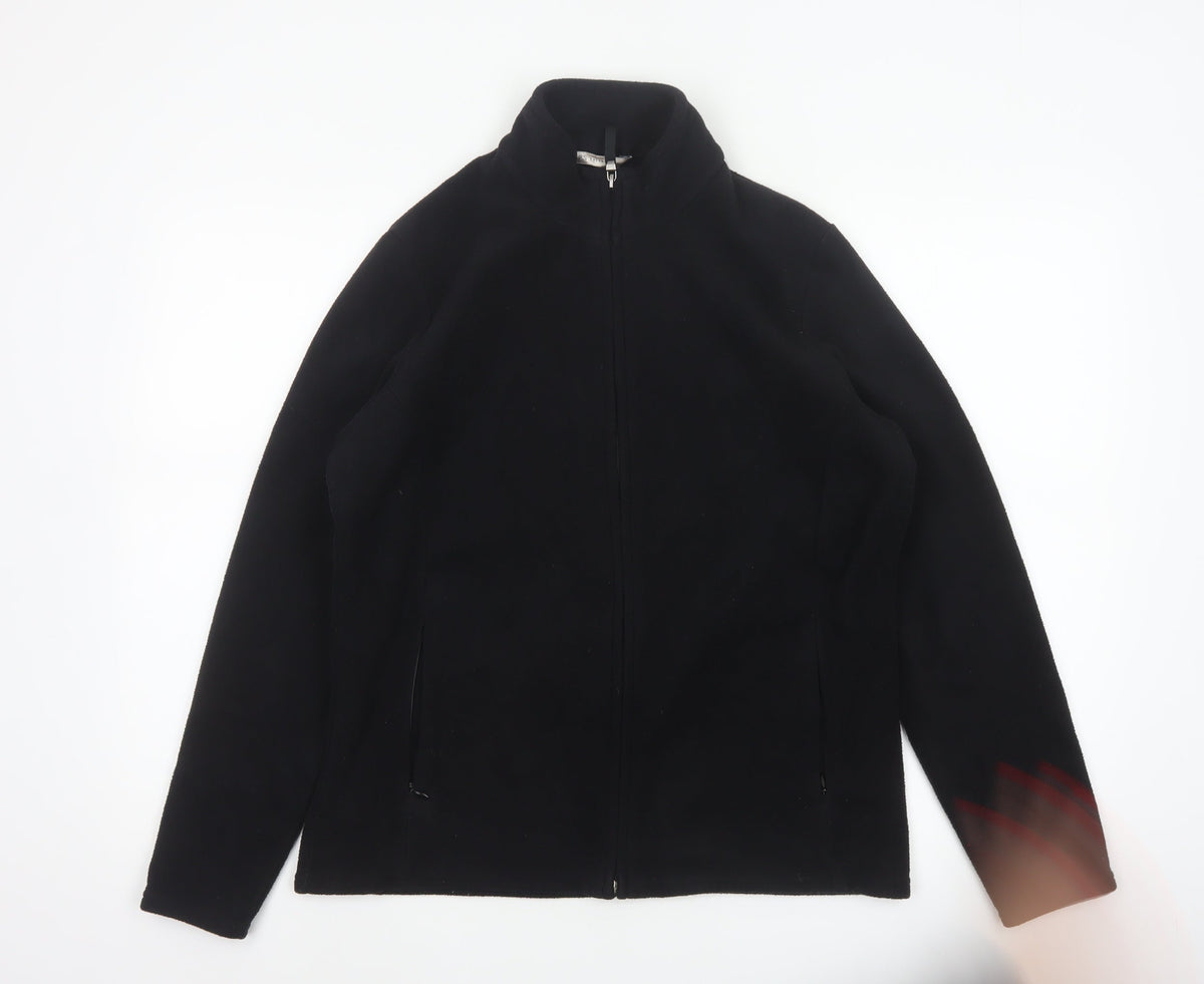 Marks and Spencer Women Black UK 16 Fleece Full Zip Jacket Pockets