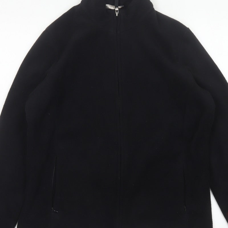Marks and Spencer Women Black UK 16 Fleece Full Zip Jacket Pockets