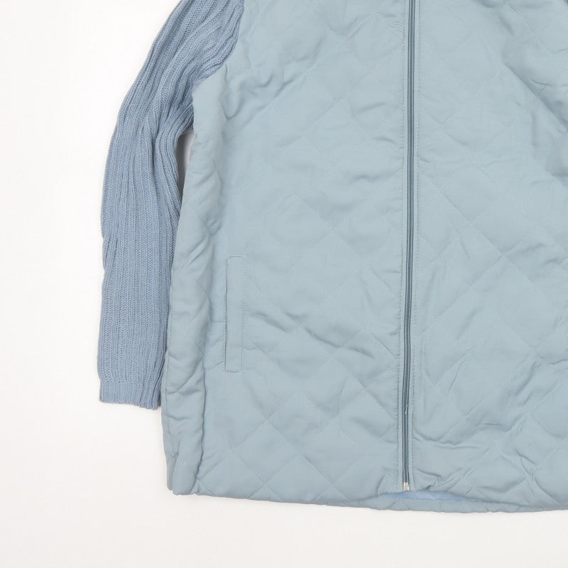 Anne de Lançay Women’s Blue M Quilted Knit Sleeve Zip Jacket