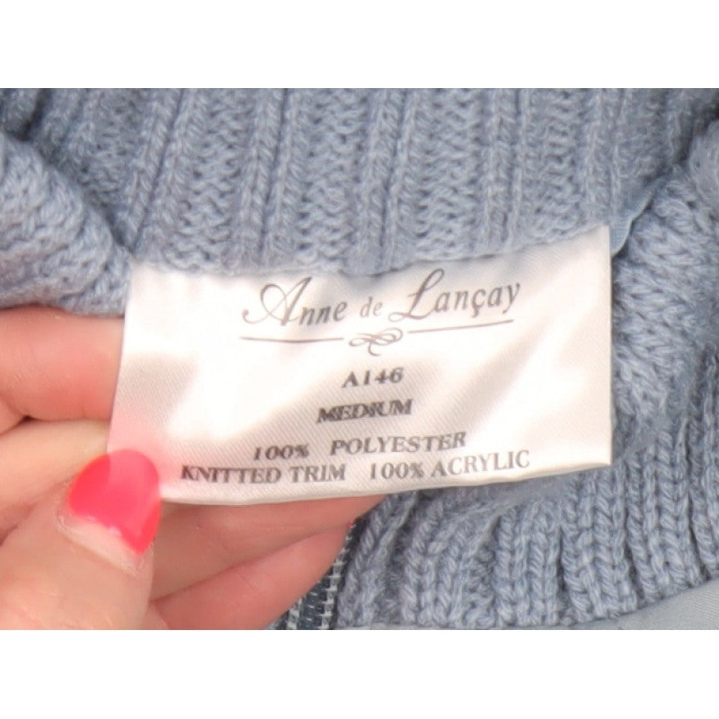 Anne de Lançay Women’s Blue M Quilted Knit Sleeve Zip Jacket