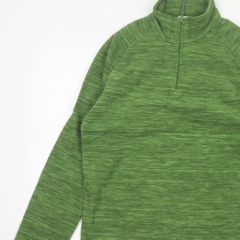 Mountain Warehouse Men’s Green M 1/4 Zip Fleece Sweatshirt Hiking