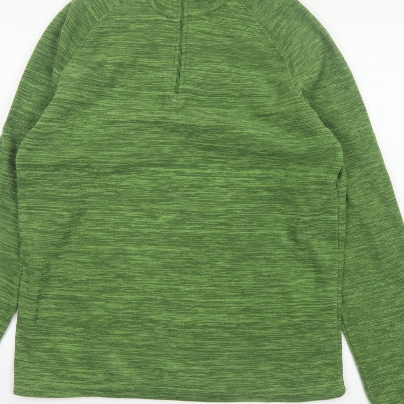 Mountain Warehouse Men’s Green M 1/4 Zip Fleece Sweatshirt Hiking