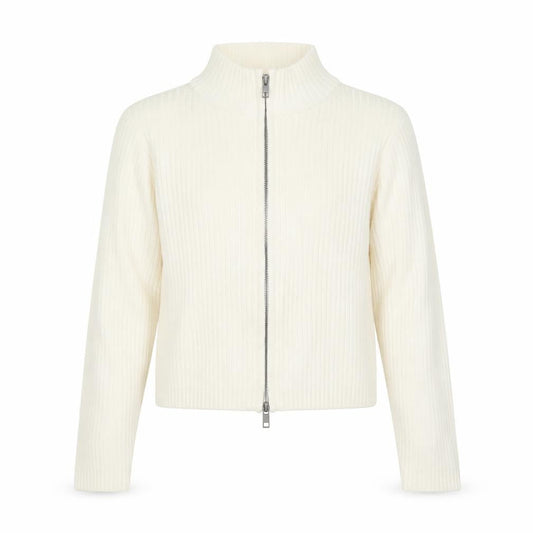 M&S Girls Ivory Full Zip Rib Knit Cotton Jumper Cardigan 9-10 Years