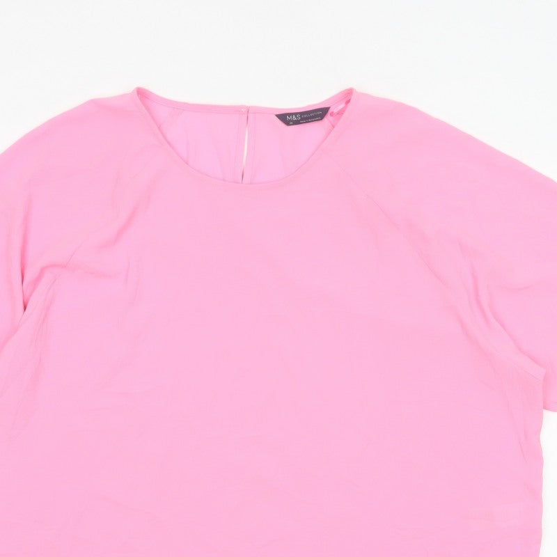 Marks and Spencer Women Pink UK 20 Dolman Sleeve Blouse