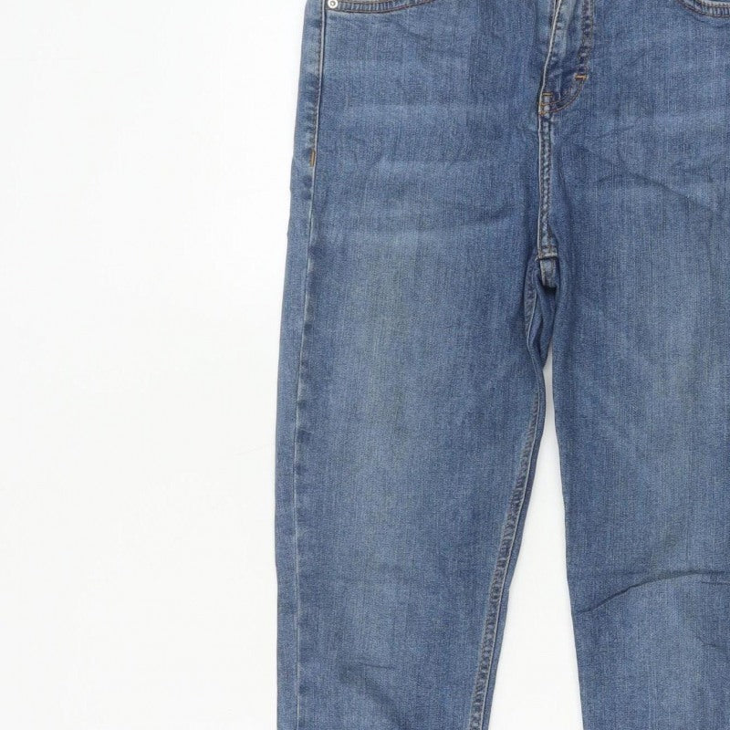 Topshop Moto Women Blue W28 L30 Skinny Mid Rise Frayed Hem Jeans