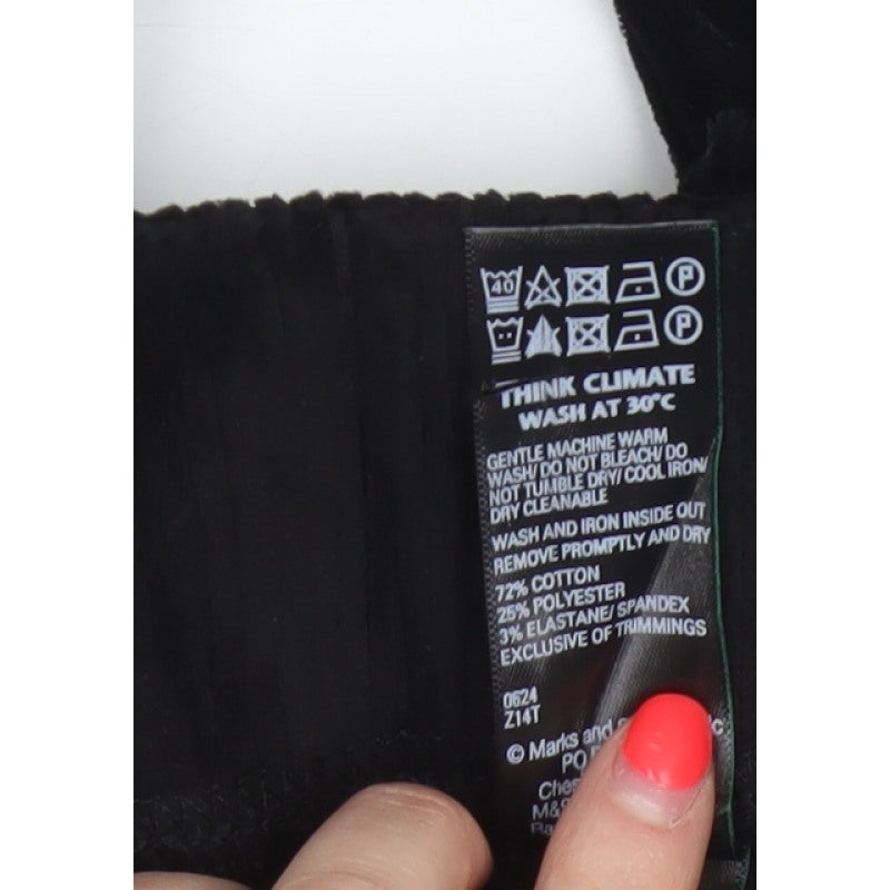 Marks and Spencer Women Black UK 16 Short Cotton Blend Leggings