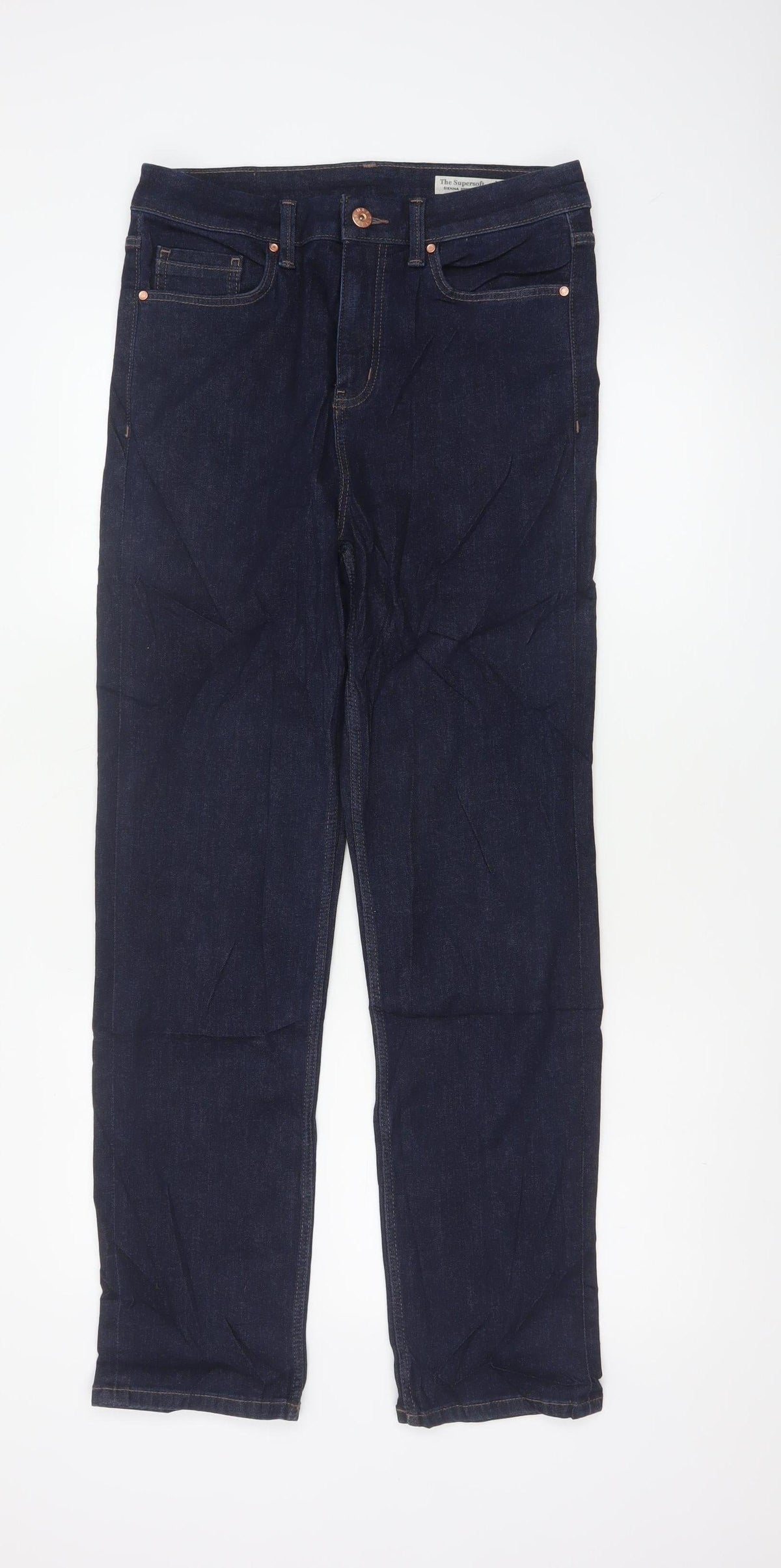 Marks and Spencer Women’s Blue UK 12 Regular Straight Stretch Jeans