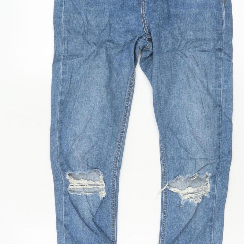 Topshop Moto Jamie Women Blue W28 UK 10 High Rise Distressed Skinny Jeans