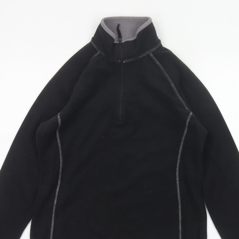 Mountain Warehouse Women’s Black Fleece 1/2 Zip Pullover UK 14
