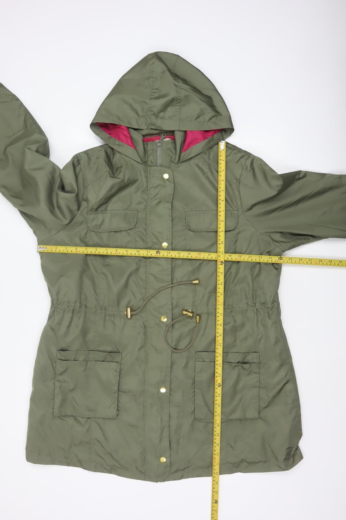Anthology Women’s Green Hooded Parka Coat UK 14 Long Zip