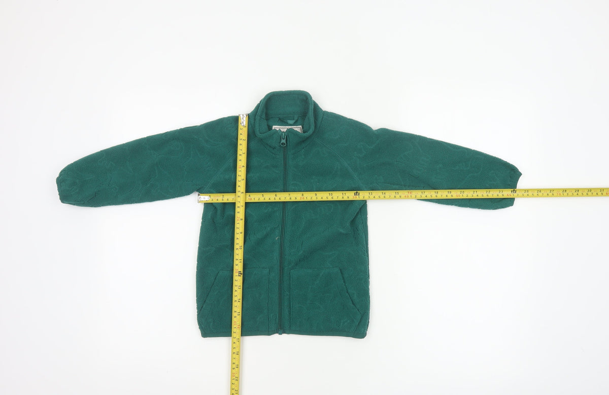 Unbranded Unisex Kids Green Dinosaur Fleece Zip Jacket Age 3-4 Years