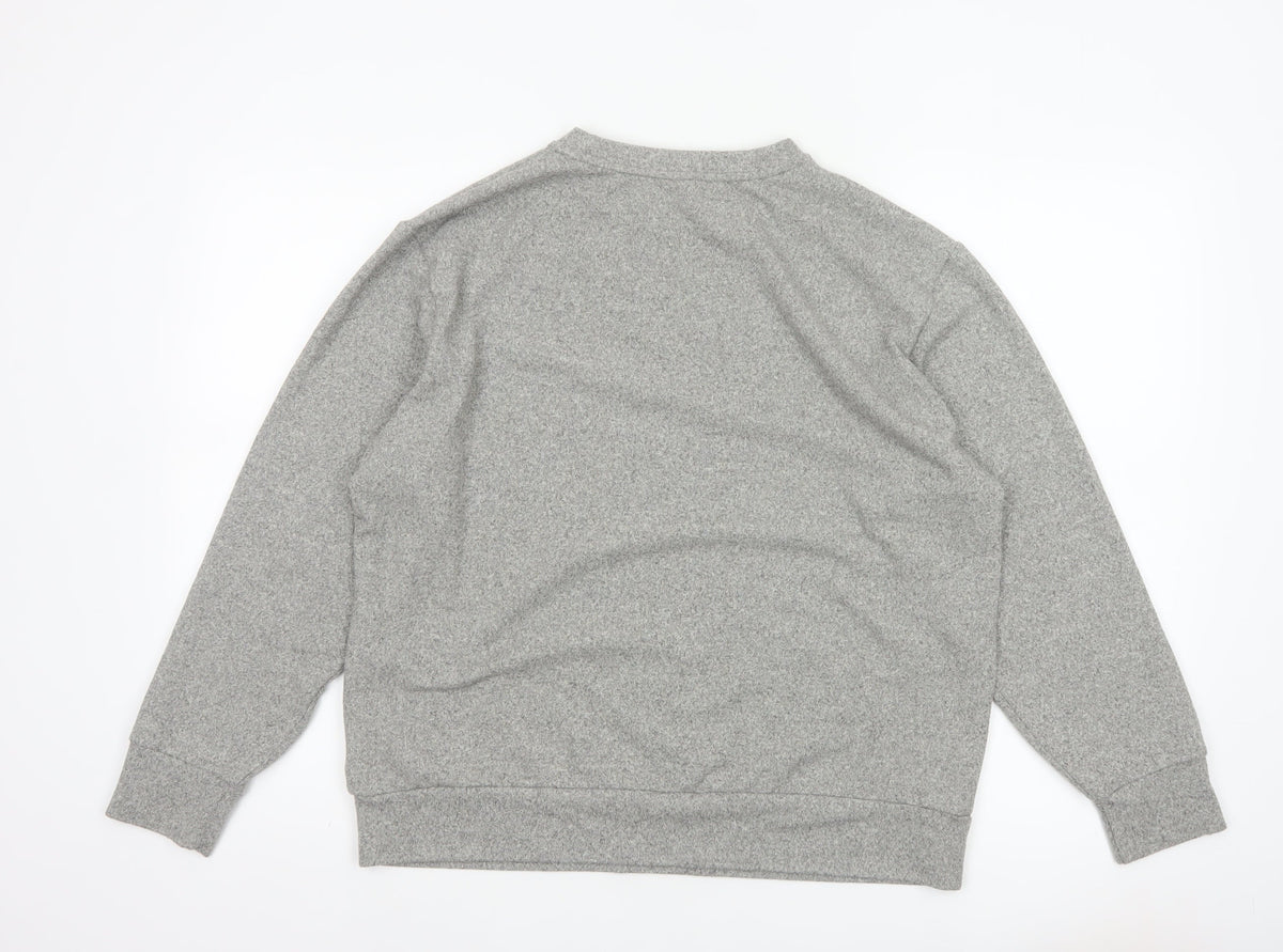 Uniqlo Women Grey M Pullover Crew Neck Long Sleeve Sweatshirt