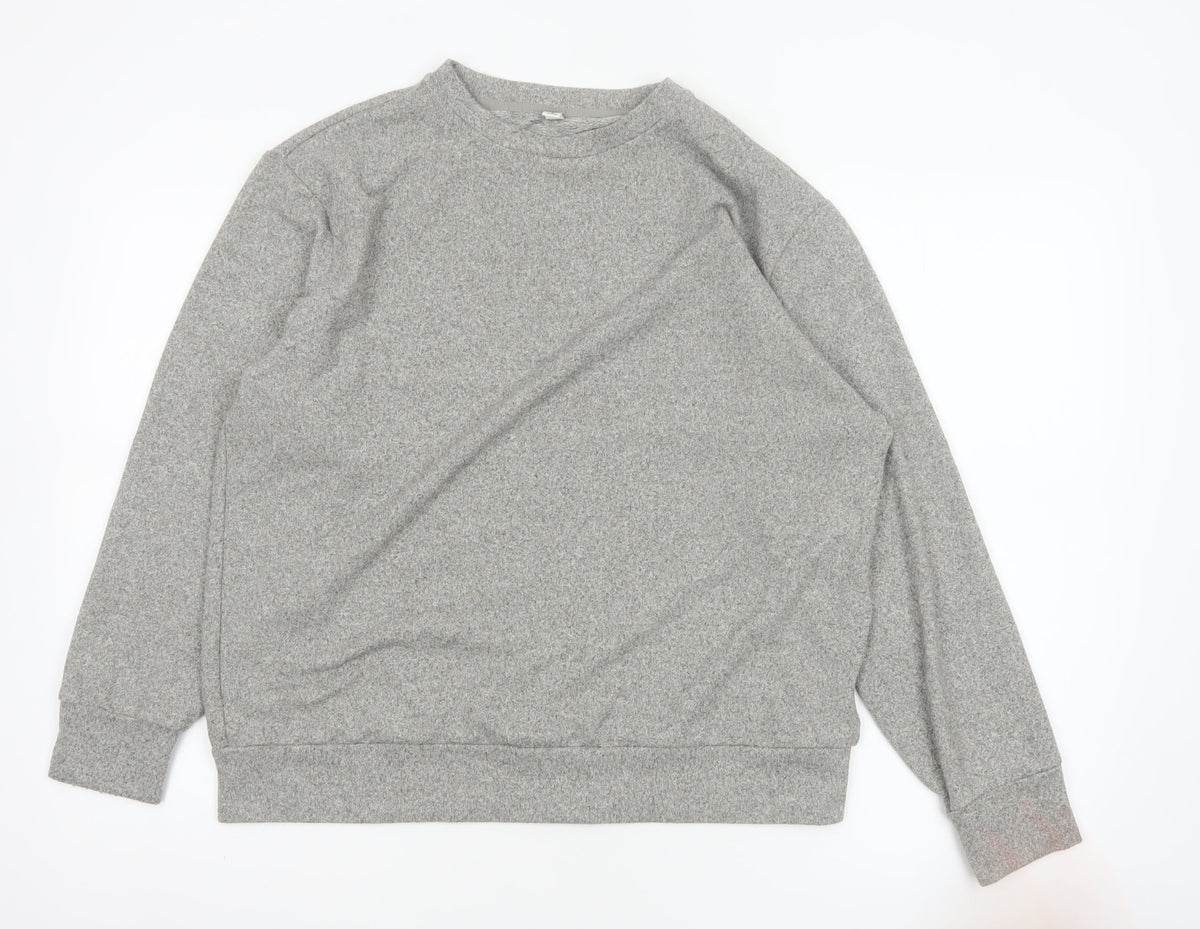 Uniqlo Women Grey M Pullover Crew Neck Long Sleeve Sweatshirt