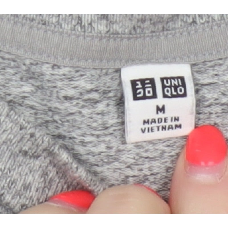 Uniqlo Women Grey M Pullover Crew Neck Long Sleeve Sweatshirt