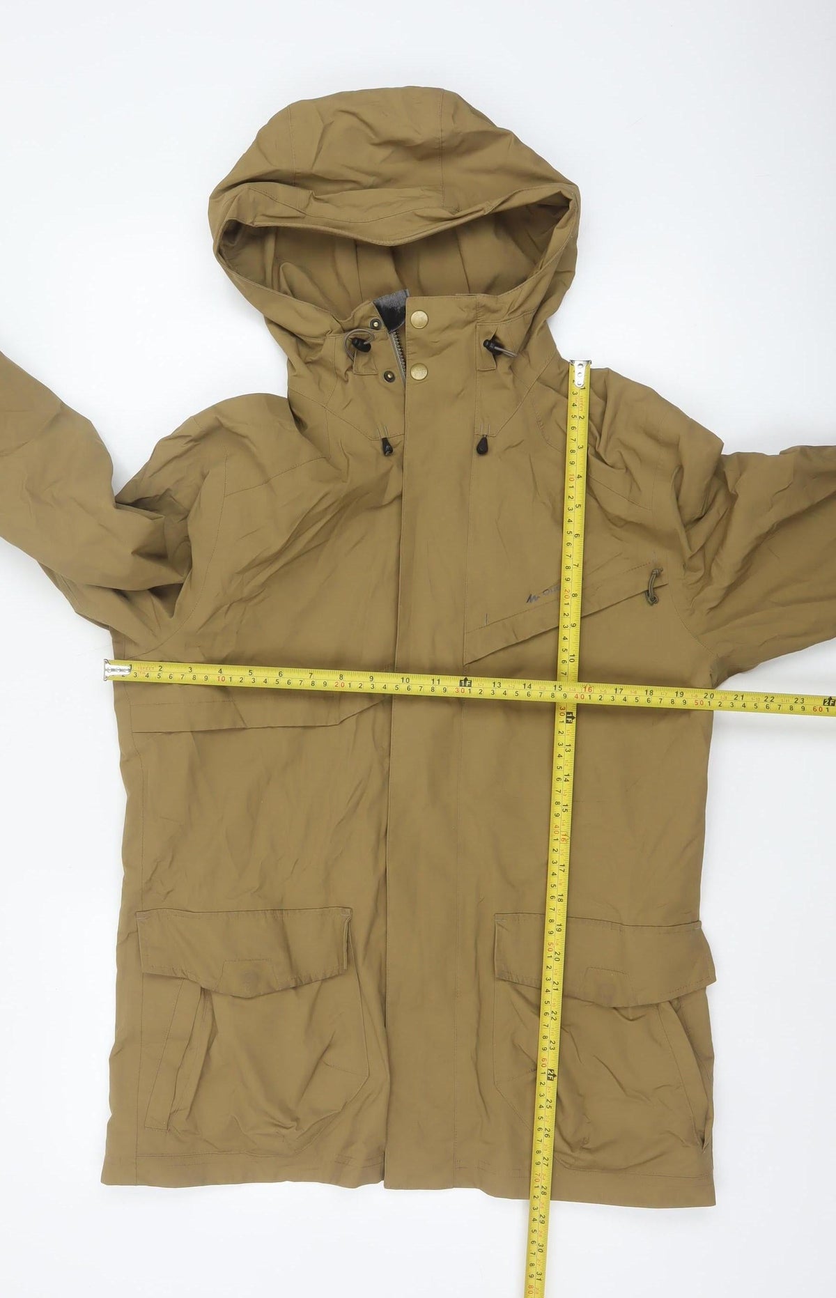 Quechua Men’s Beige M Outdoor Hooded Hiking Parka Jacket