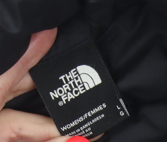The North Face Women Black L Cropped Puffer Jacket Quilted Full Zip