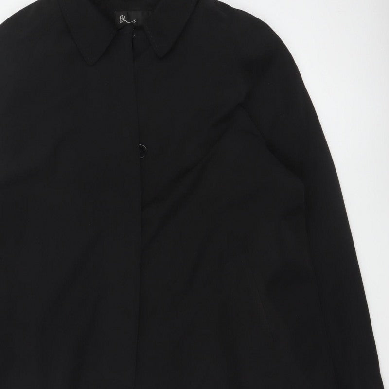 Bhs Women’s Black Size 20 Hooded Mid-Length Overcoat