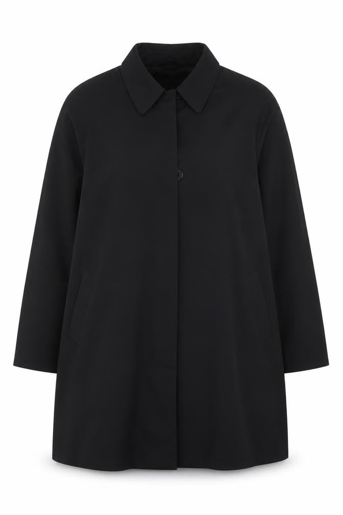 Bhs Women’s Black Size 20 Hooded Mid-Length Overcoat