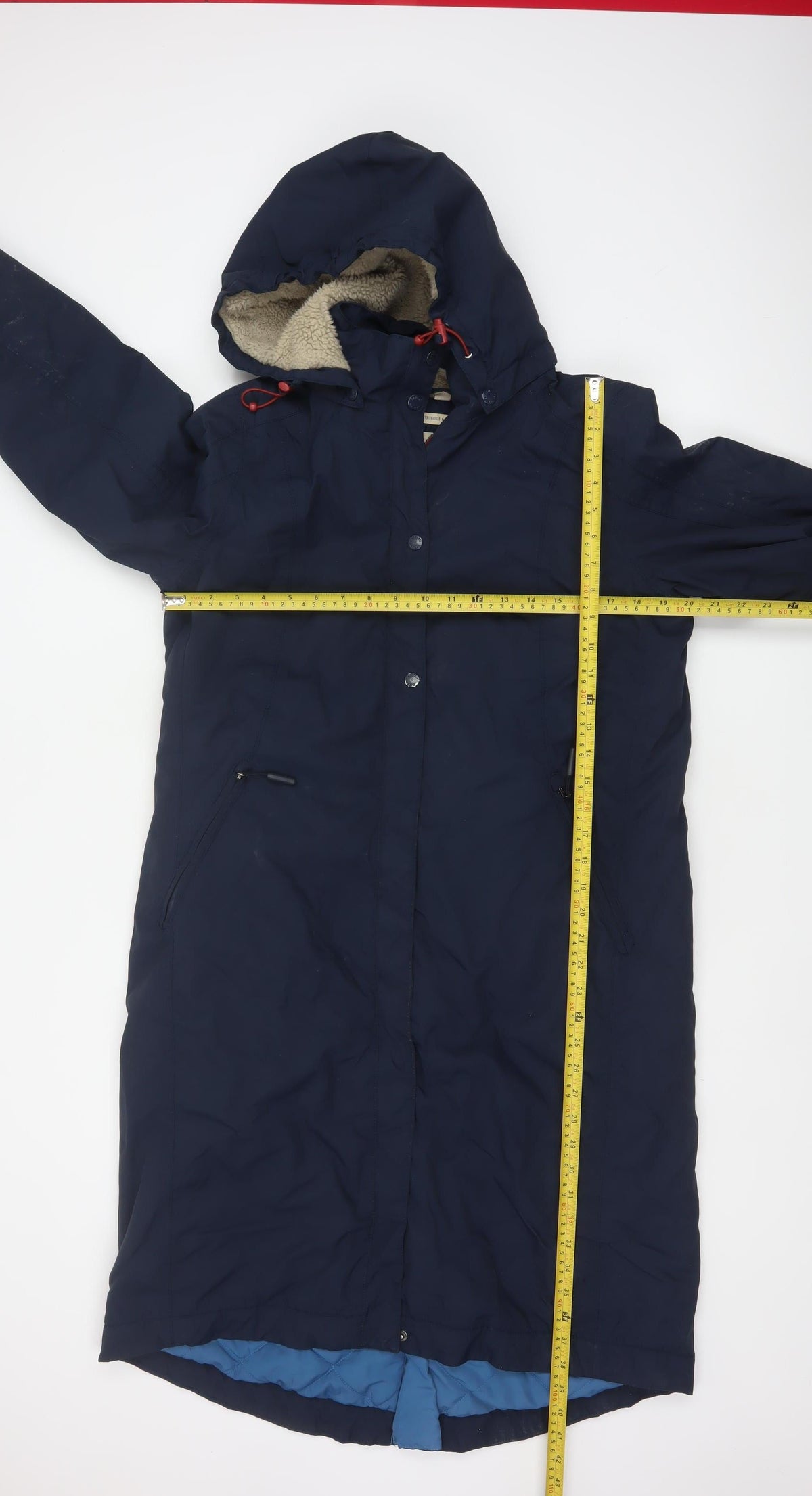 Seasalt Women Blue UK 14 Janelle Hooded Long Waterproof Rain Coat