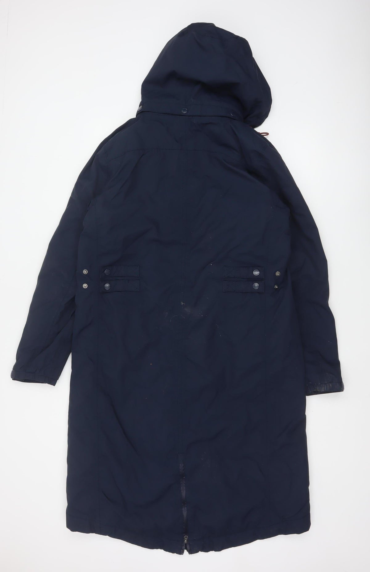 Seasalt Women Blue UK 14 Janelle Hooded Long Waterproof Rain Coat