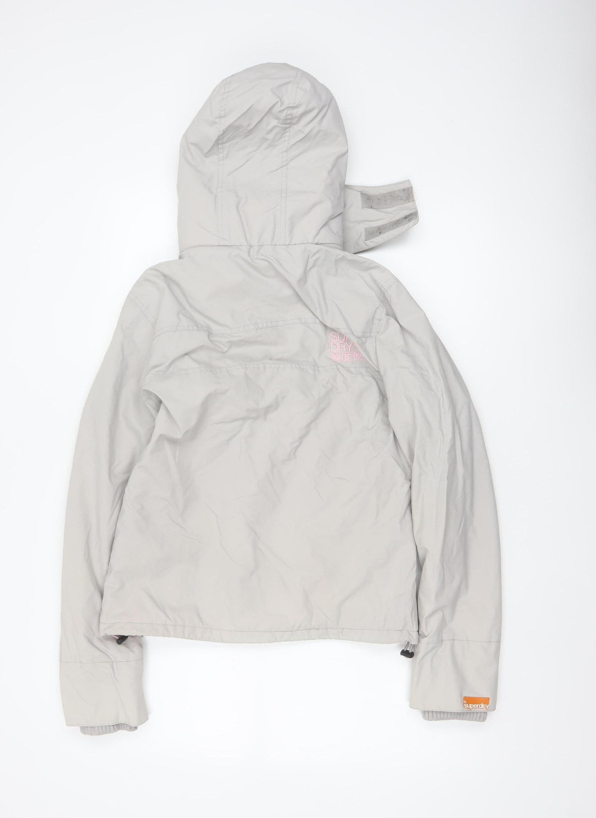 Superdry Japan Women’s Grey Pink Hooded Ski Jacket M Full Zip