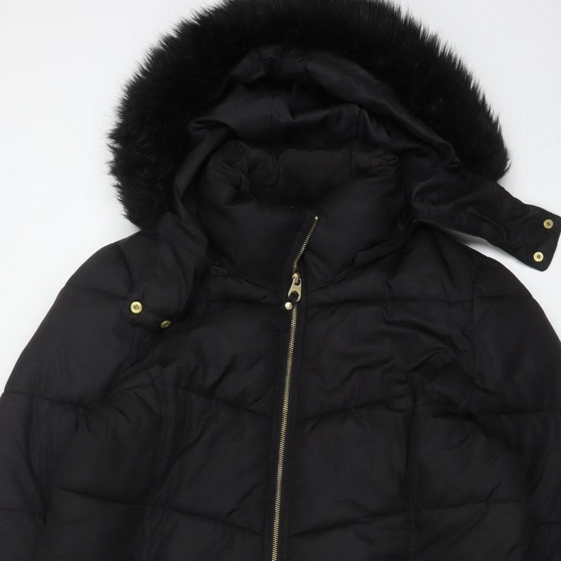 Joules Women’s Black UK 20 Faux Fur Hood Padded Puffer Coat