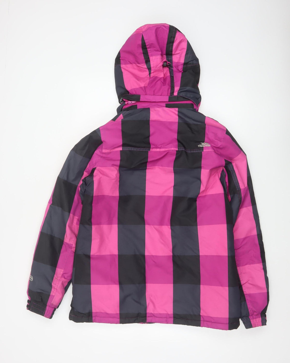 Trespass Women’s Pink Black Check Ski Jacket M Waterproof Hooded
