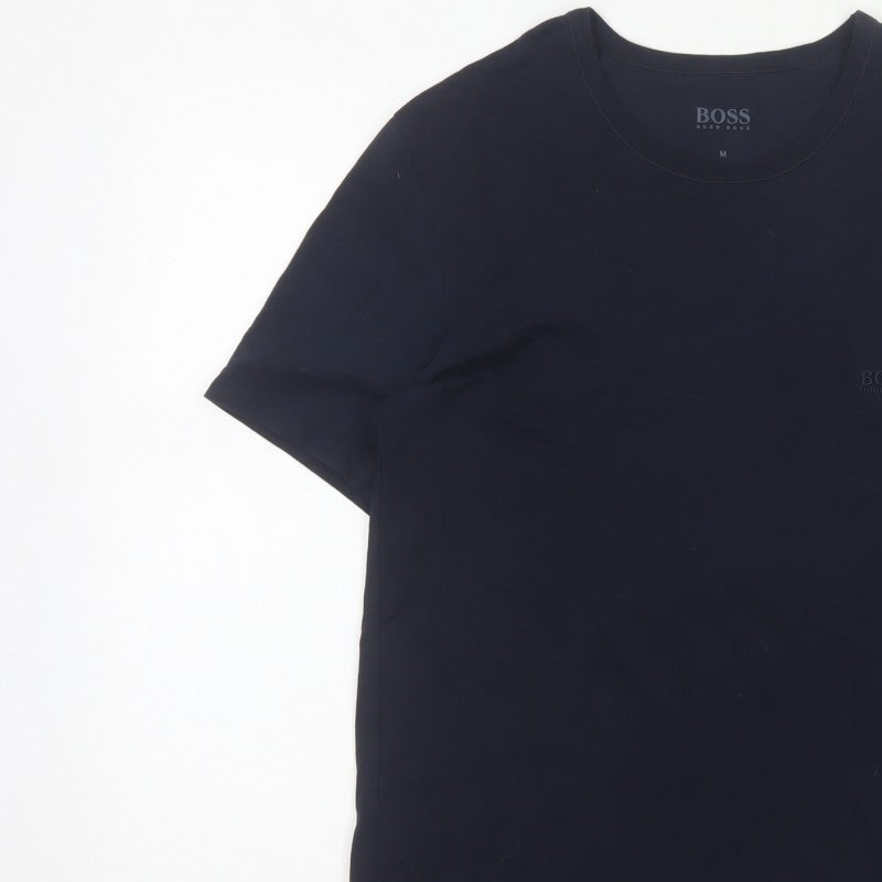 Additional view of BOSS Hugo Boss Men's Blue M Logo Crew Neck Cotton T-Shirt