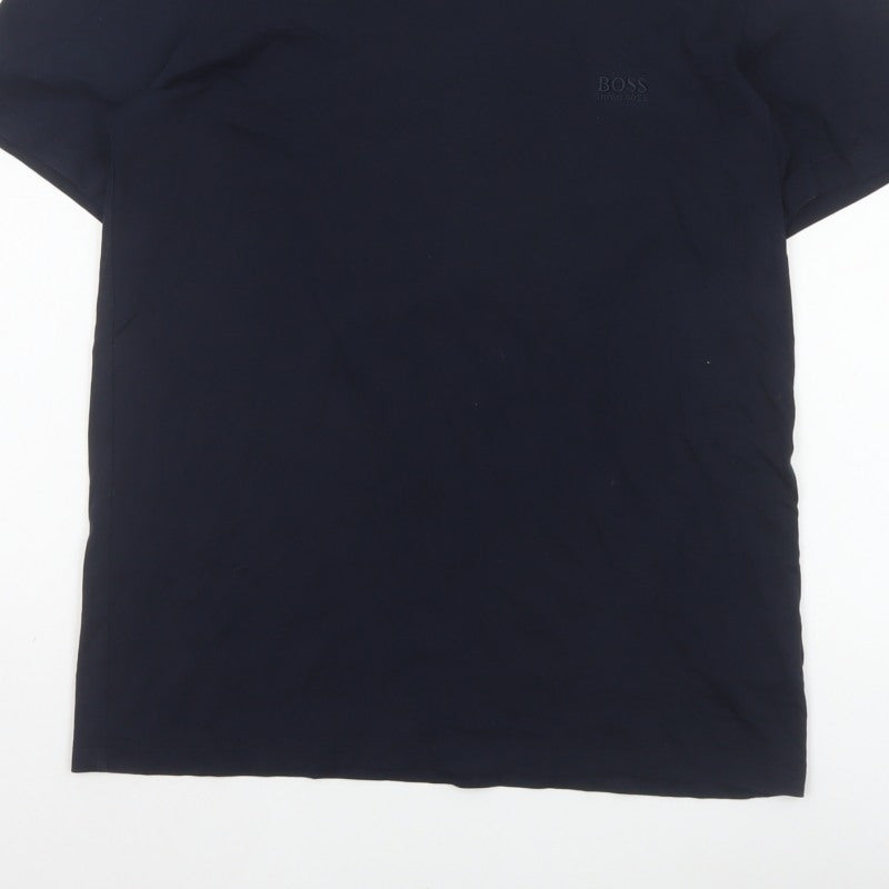 Additional view of BOSS Hugo Boss Men's Blue M Logo Crew Neck Cotton T-Shirt