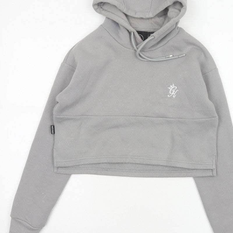 Gym King Women’s Grey Size 10 Cropped Pullover Hoodie Logo
