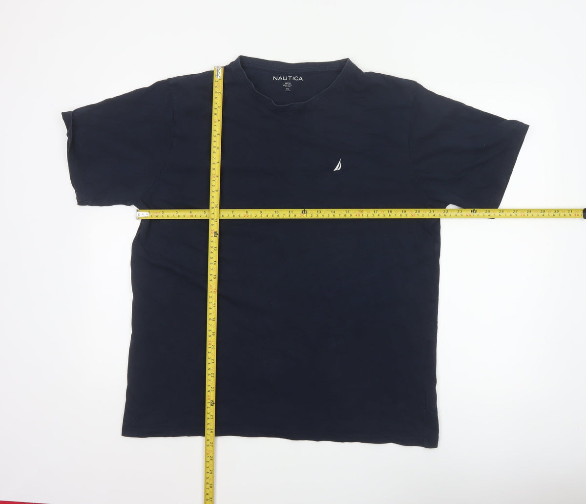 Nautica Men’s Blue XL Cotton Crew Neck Nautical Logo T-Shirt