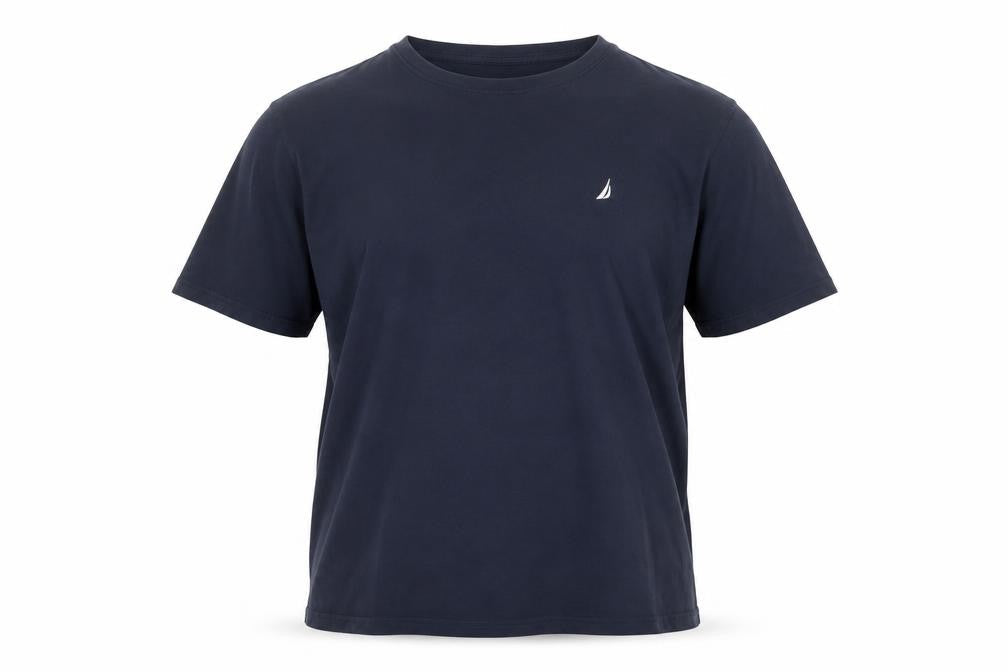 Nautica Men’s Blue XL Cotton Crew Neck Nautical Logo T-Shirt