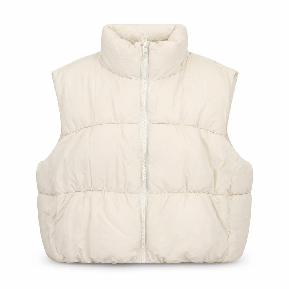 H&M Divided Women Ivory UK 16 Sleeveless Puffer Jacket Bodywarmer