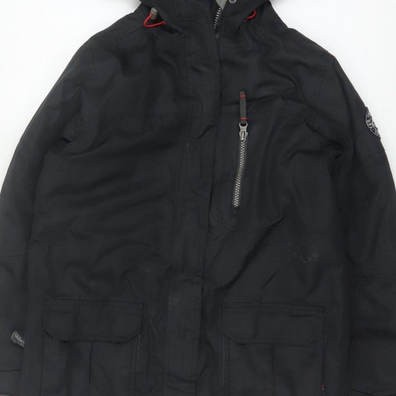TOG24 Boys Black 9-10 Years Eski Ski Jacket Hooded Insulated