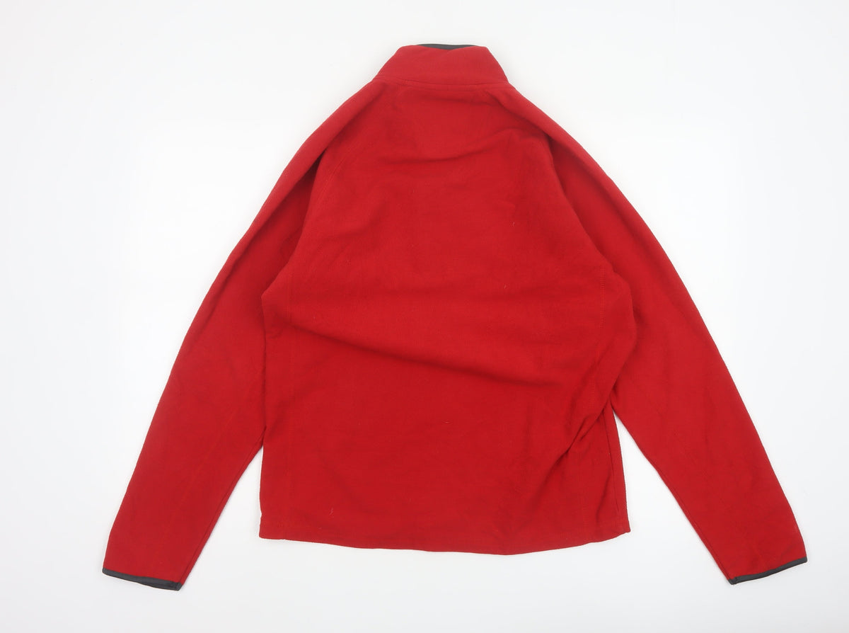 Marks & Spencer Men's Red Small 1/4 Zip Fleece Sweatshirt High Neck