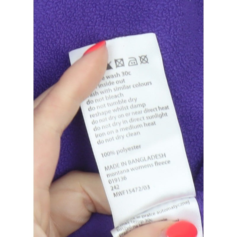 Mountain Warehouse Women Purple UK 16 Pullover 1/2 Zip Fleece Sweatshirt