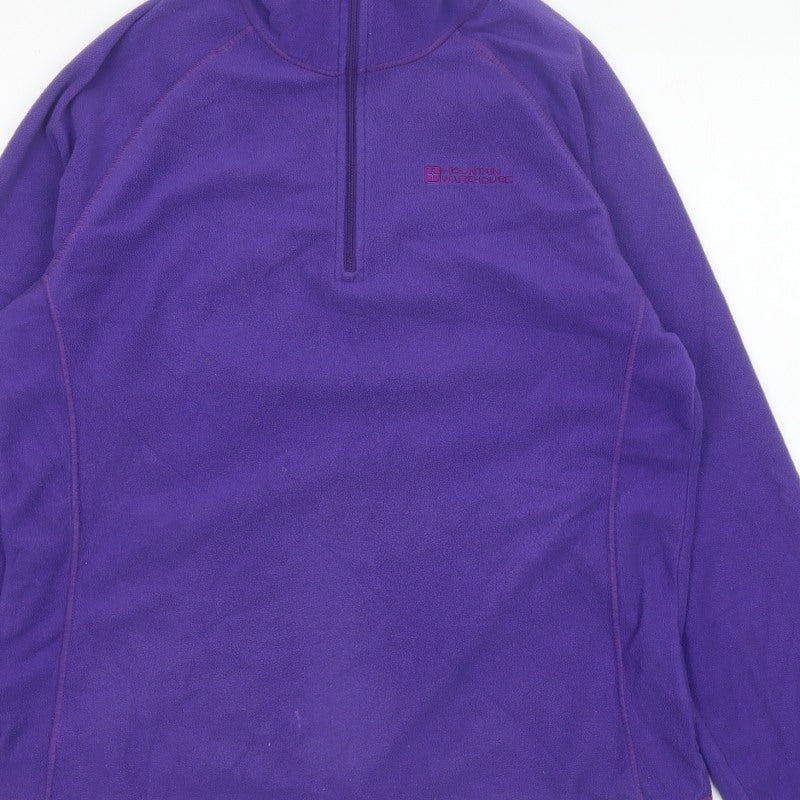 Mountain Warehouse Women Purple UK 16 Pullover 1/2 Zip Fleece Sweatshirt