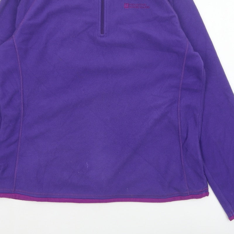 Mountain Warehouse Women Purple UK 16 Pullover 1/2 Zip Fleece Sweatshirt