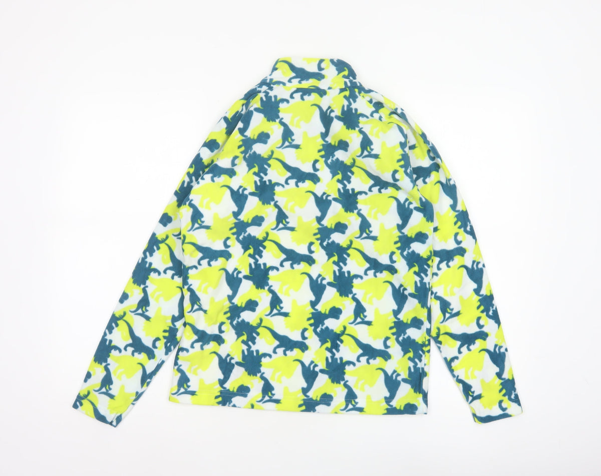 Mountain Warehouse Boys Multicoloured Dinosaur Fleece 13 Years 1/4 Zip