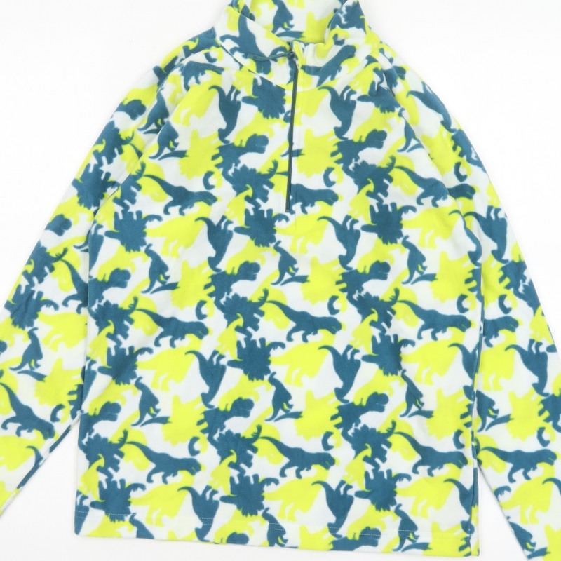 Mountain Warehouse Boys Multicoloured Dinosaur Fleece 13 Years 1/4 Zip