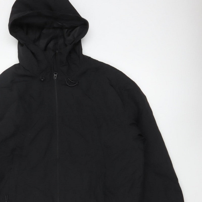 H&M Men’s Black M Hooded Padded Full Zip Puffer Jacket Winter