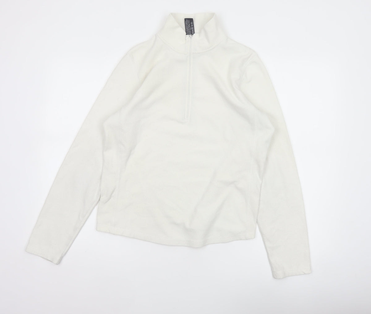 Gap Women Ivory M Stretch Fleece 1/4 Zip High Neck Sweatshirt