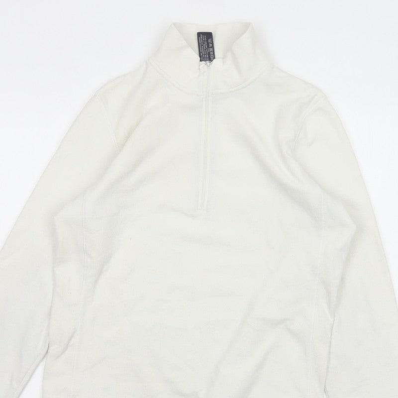 Gap Women Ivory M Stretch Fleece 1/4 Zip High Neck Sweatshirt