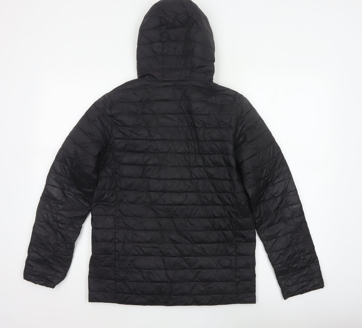 Lands' End Teens Black Size 14 Puffer Jacket Hooded Quilted