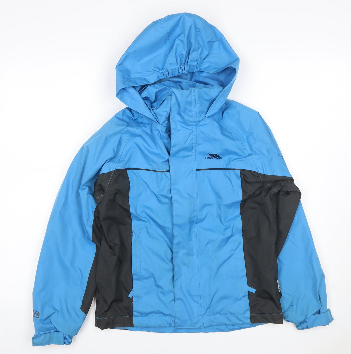 Trespass Boys Blue Black 7-8 Years Ski Jacket Hooded Waterproof TP50