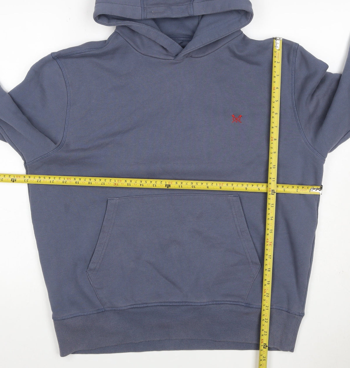 Crew Clothing Company Men’s Blue XL Pullover Hoodie Logo Fleece