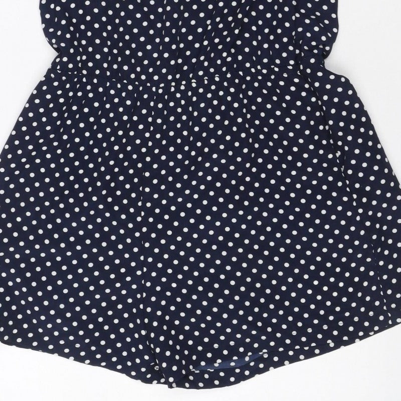 Zara Trafaluc Women Blue Polka Dot Mini Wrap Skirt UK 12