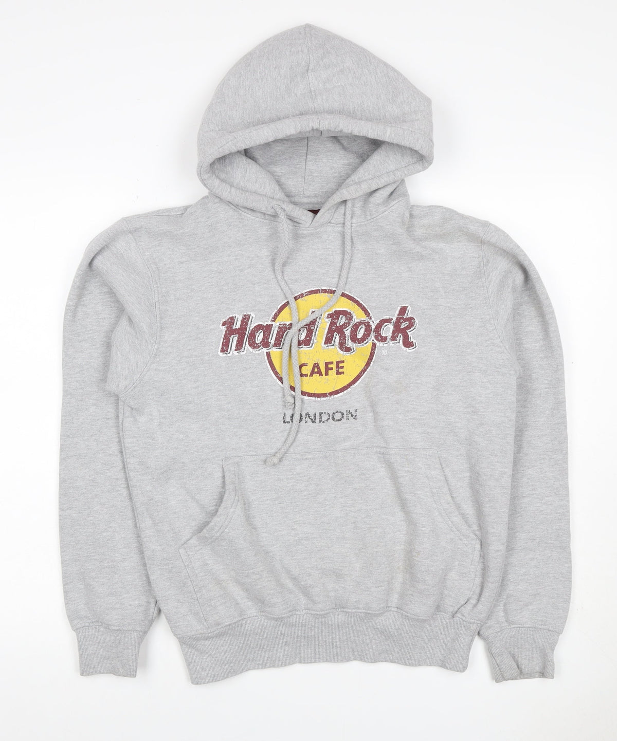 Hard Rock Cafe London Men Grey M Pullover Logo Hoodie