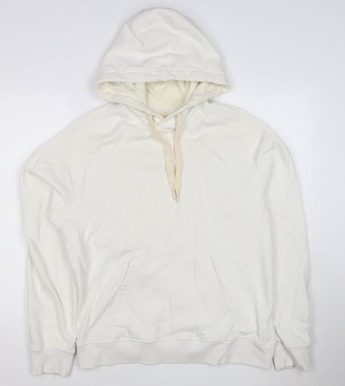 Folk Men’s Ivory L Pullover Hoodie Logo Cotton Blend